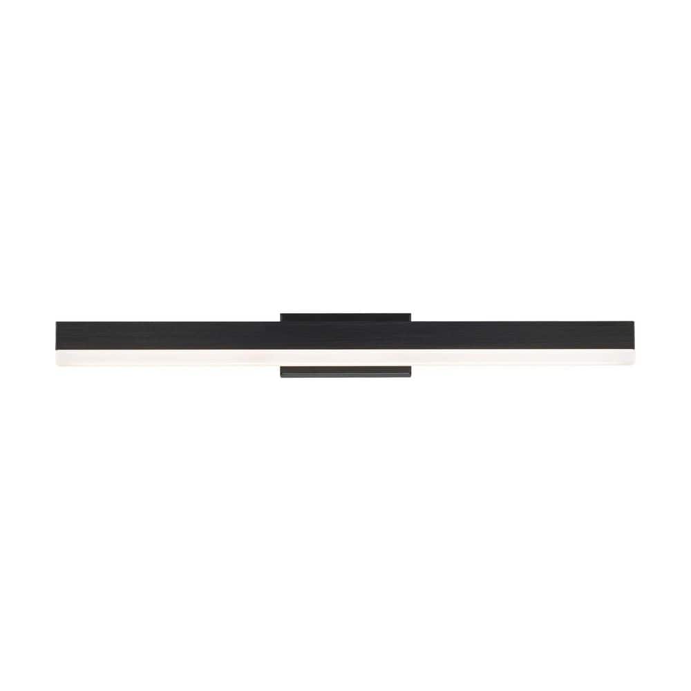 Black Dimmable LED Bath Bar with Clear Glass Shade