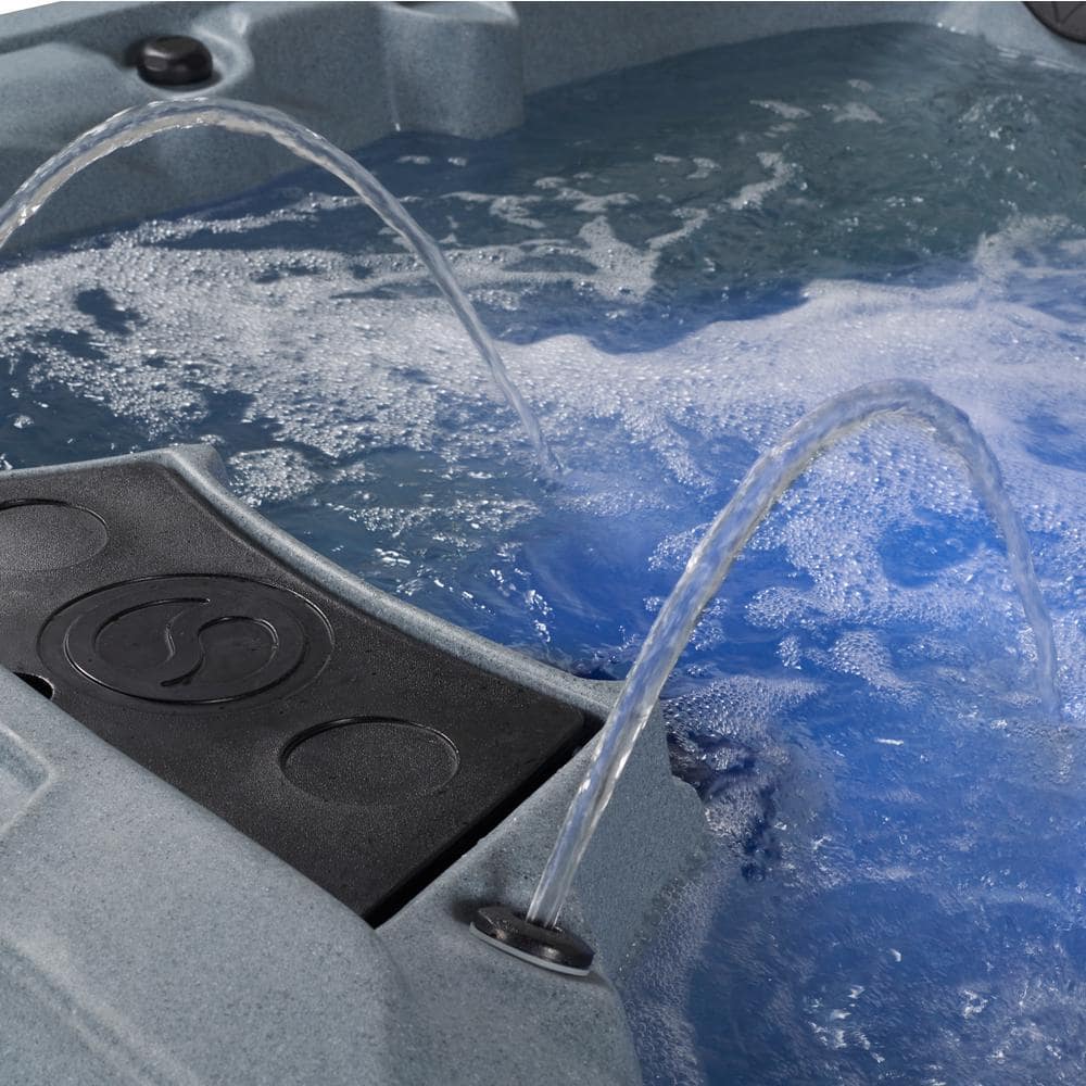 Gray Granite 6-Person Square 30-Jet Hot Tub Spa