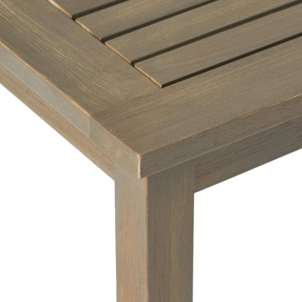 Gray Acacia Wood Outdoor Loveseat and Coffee Table Set