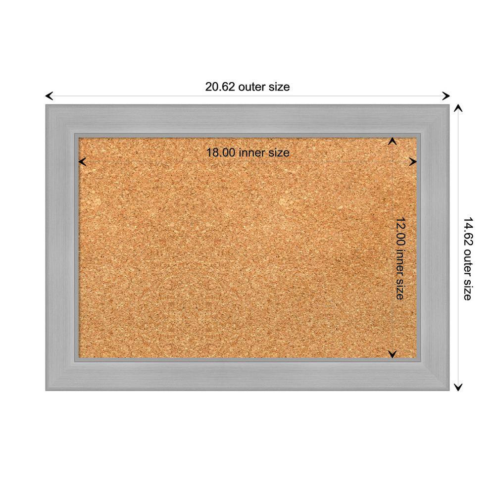 Vista Brushed Nickel Framed Natural Cork Bulletin Board