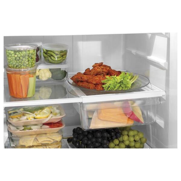 Ge 17 5 Cu Ft Top Freezer Refrigerator In Black Gts18hgnrbb The Home Depot