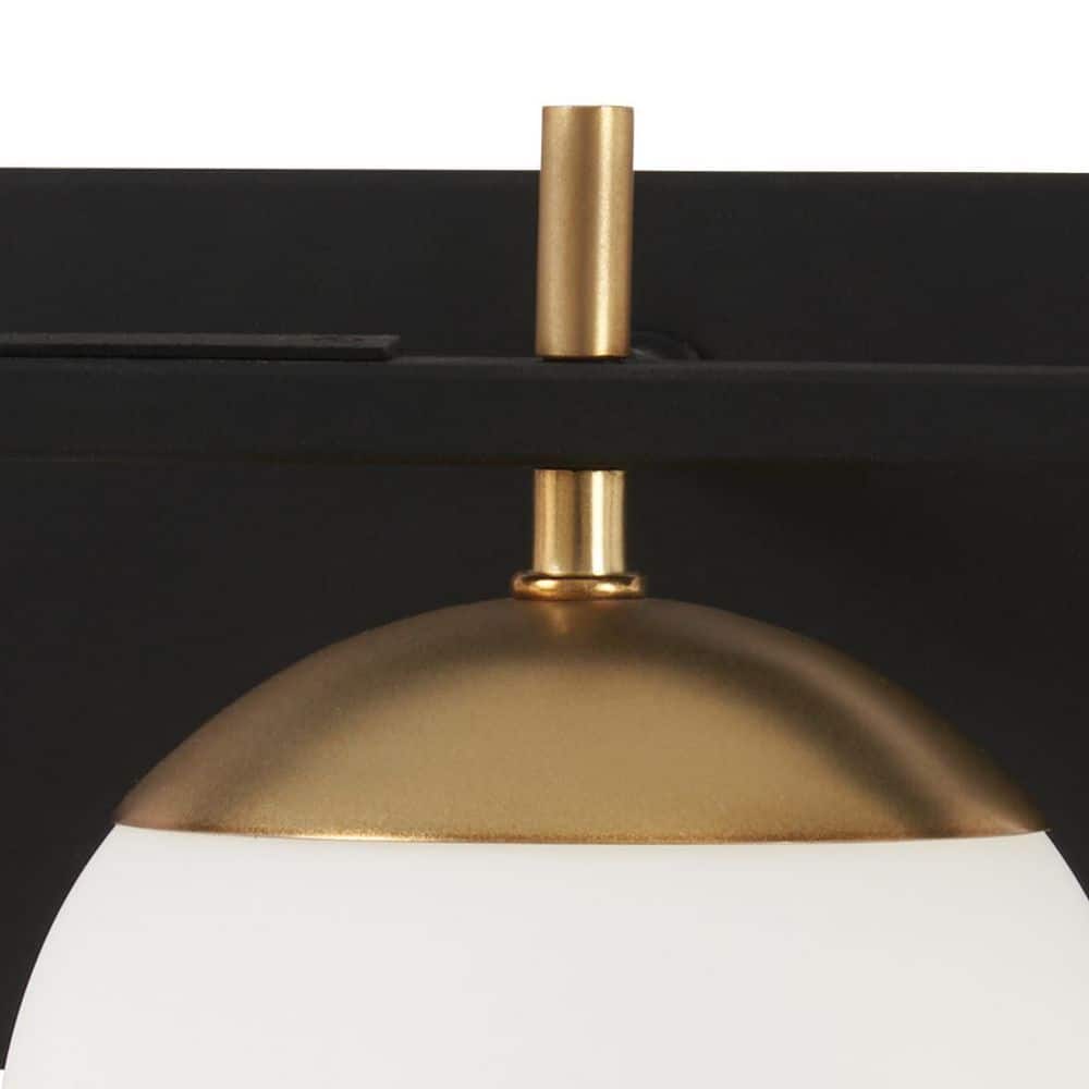 Autumn Gold & Weathered Black 3-Light Vanity with Etched Opal Shades