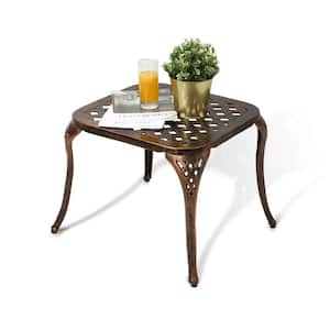 Bronze Rectangle Cast Aluminum Outdoor Side Table