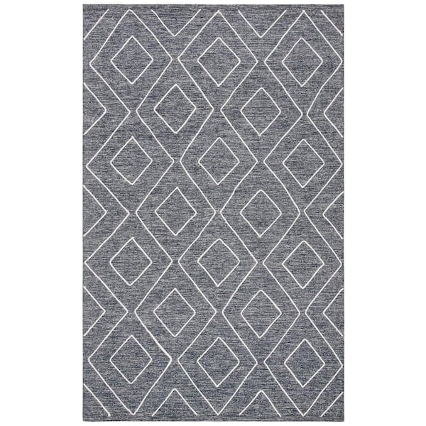 SAFAVIEH Striped Kilim Dark Grey Doormat 3 ft. x 5 ft. Geometric Striped Area Rug