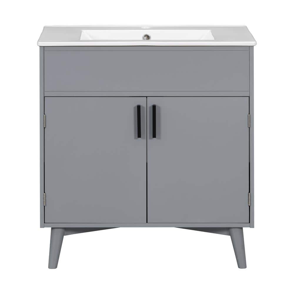 23.8 in. D x 35.6 in. W x 18.9 in. H Single Bath Vanity Side Cabinet in Gra