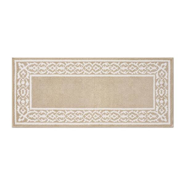 Lorreta 2-Tone Berber/Ivory 2 ft. × 5 ft. Tufted Border Polypropylene Area Rug