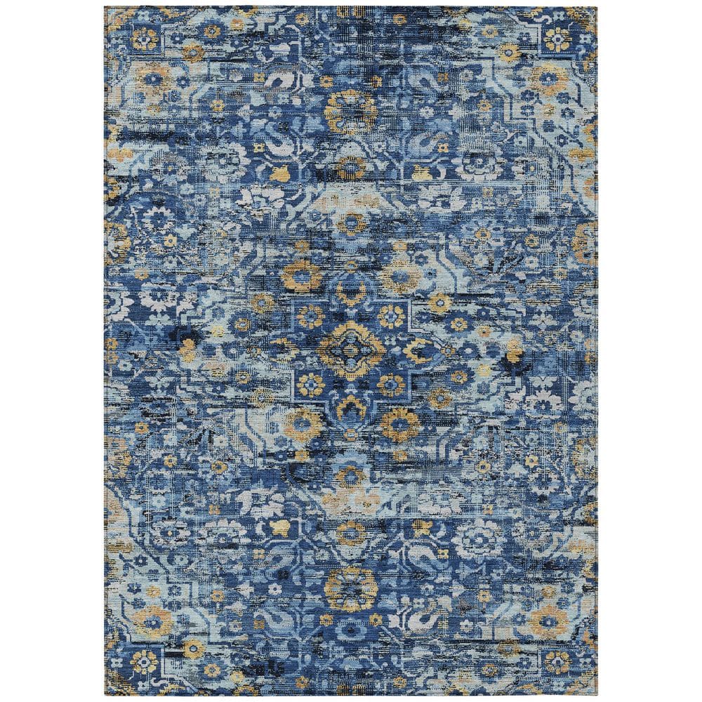 Chantille Machine Washable Indoor/Outdoor Abstract ACN2782 Navy 5 ft. x 7 ft. 6 in. Area Rug price history on PriceWatchPro