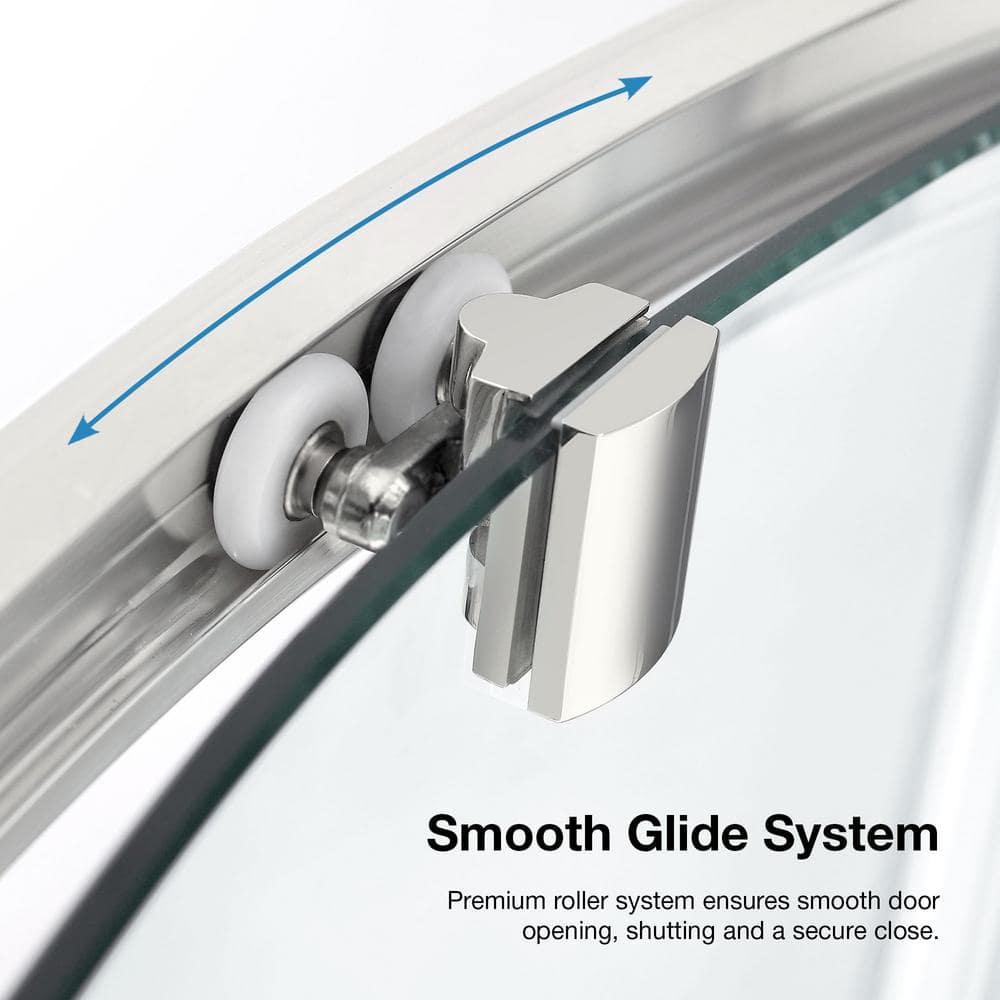 Breeze 38 in. Clear Glass Corner Shower Kit with Nickel Finish