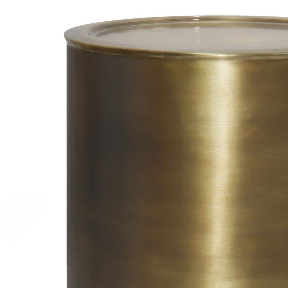 Corbin Antique Gold Round Metal Side Table