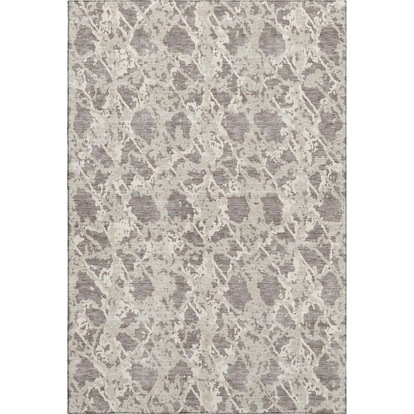 Addison Rugs Mayfield Premium Machine Washable Abstract AMF969 Taupe 3 ft. x 5 ft. Area Rug