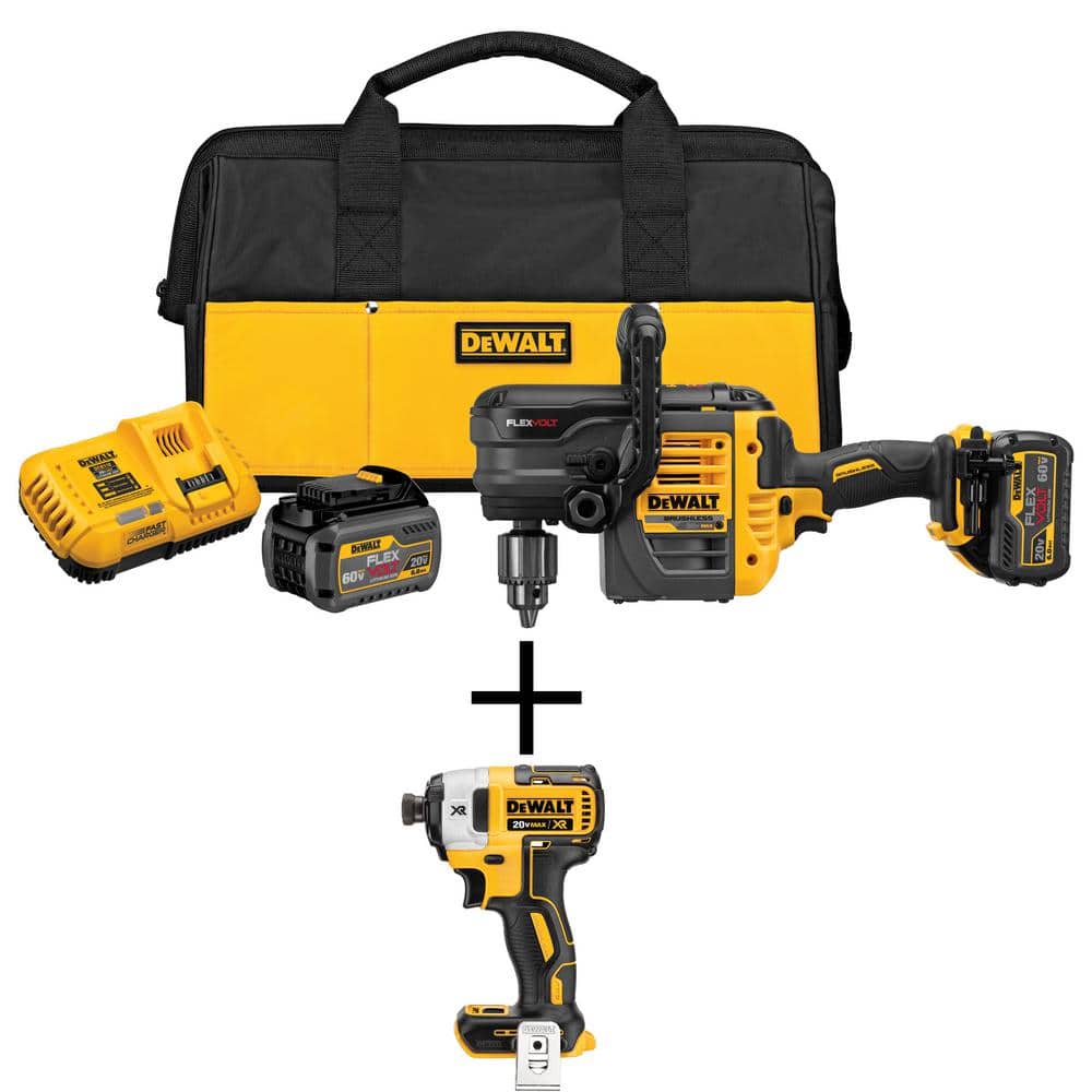 DEWALT FLEXVOLT 60V MAX Lithium-Ion Cordless Brushless 1/2 in. Stud and Joist Drill and 3-Speed 1/4 in. Impact Driver -  DCD460T2W887B