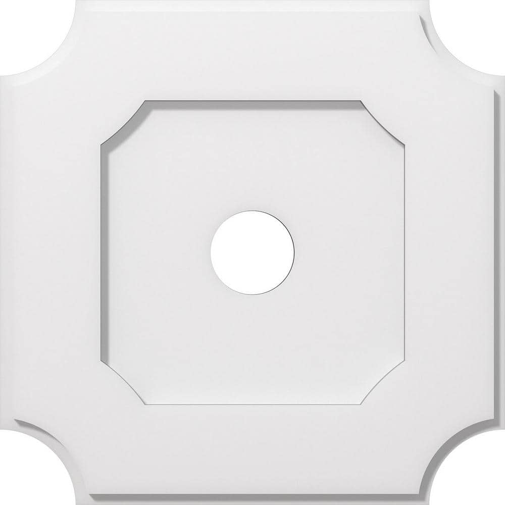 18-Inch White PVC Contemporary Ceiling Medallion