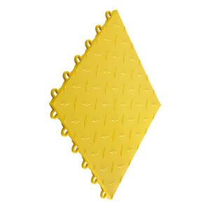 12 in. x 12 in. Citrus Yellow Diamondtrax Home Modular Polypropylene Flooring 10-Tile Pack (10 sq. ft.)