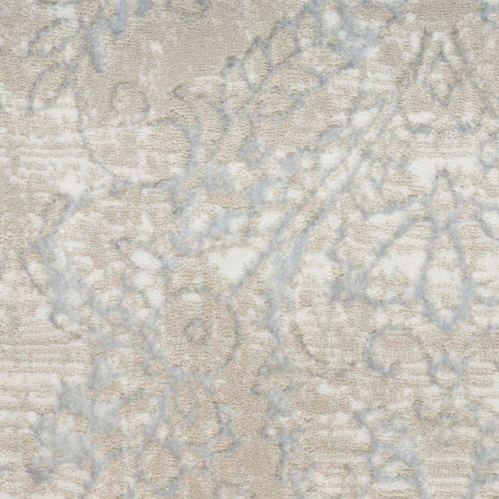 Iliana Beige Grey 4' x 6' Synthetic Damask Area Rug