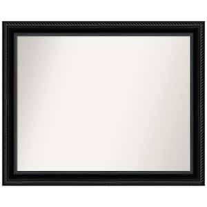 Corded Black 32 in. W x 26 in. H Non-Beveled Bathroom Wall Mirror in Black