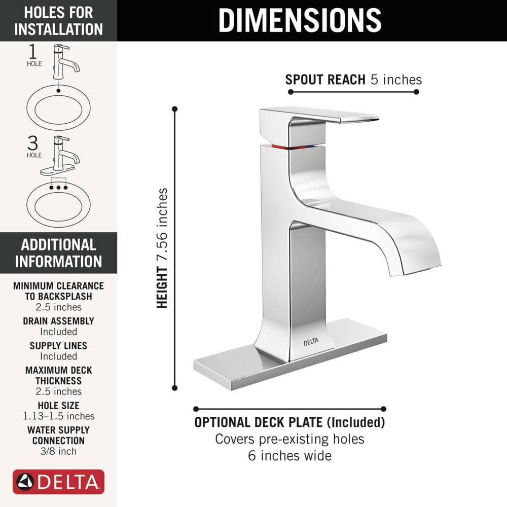 Velum Chrome Single Handle Curved Bathroom Faucet