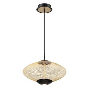 Park Integrated LED Black Pendant with Gold Metal Shade