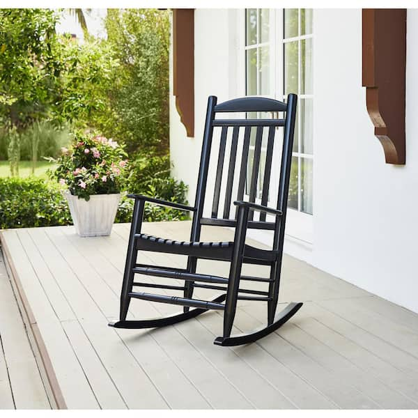 Hampton bay black wood outdoor patio rocking chair new arrivals