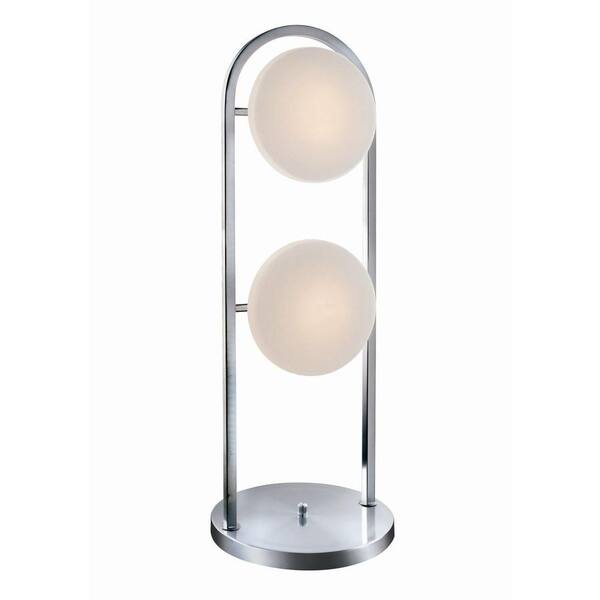 Illumine Designer Collection 30.5 in. Steel Table Lamp with Frost Glass Shade