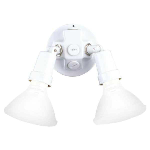 Progress Lighting 2-Light Outdoor White Flood Light