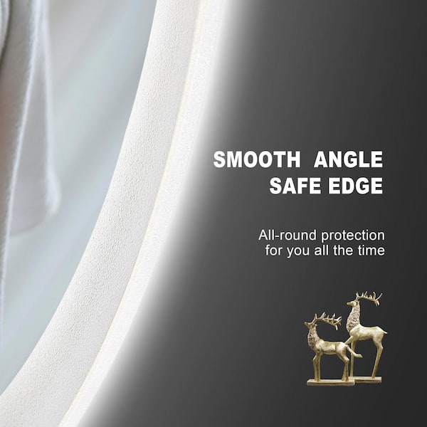 24 in. W x 40 in. H Oval Frameless LED Wall Bathroom Vanity Mirror with Backlit Lights Anti-Fog Dimmable Function