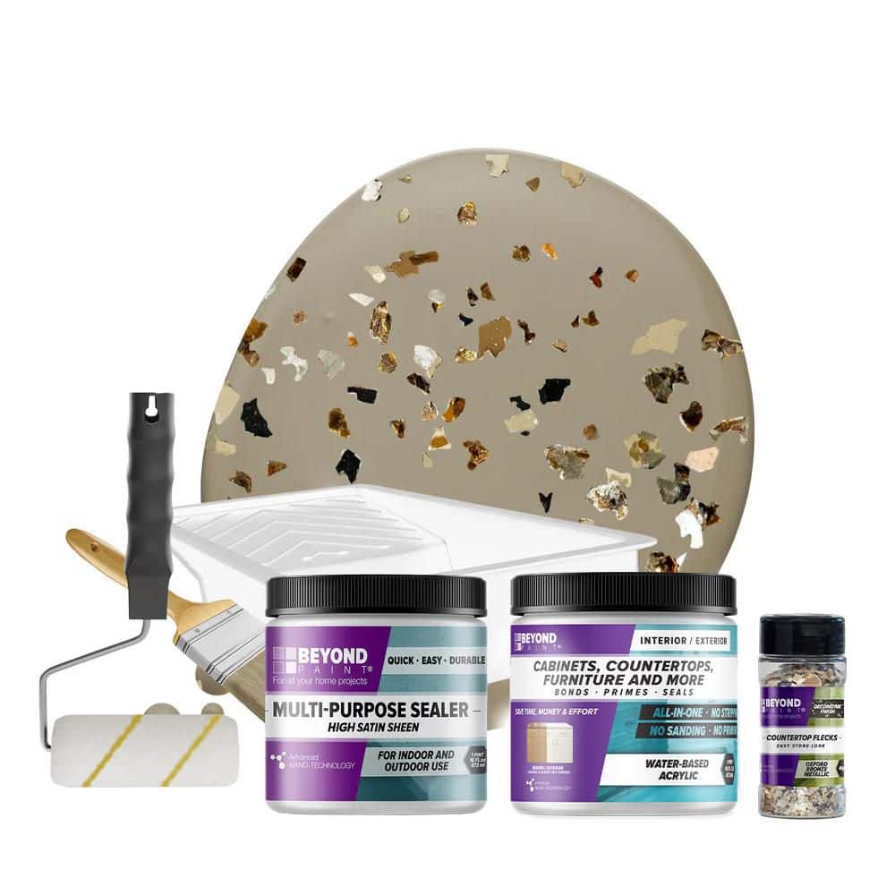 BEYOND PAINT Pebble Flat Countertop Kit with Oxford Bronze Flecks