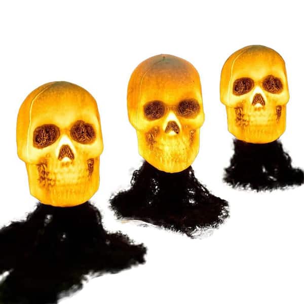 3Pcs Light-Up Skeleton Halloween Stakes