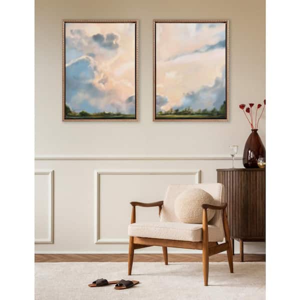 Sylvie "Clouds" by Mary Sparrow 2-Piece Beaded Gold Framed Art Print Set 24 in. x 18 in.