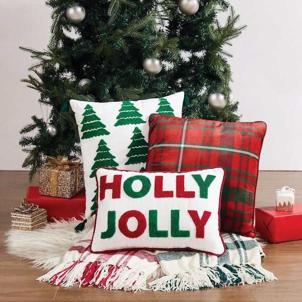 Truly Soft Holly Jolly 12x18 Decorative Pillow PW6064HJ 9200 The Home Depot