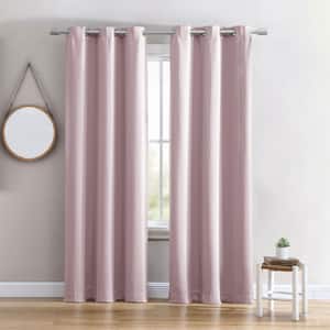 40 in W X 84 in L Grommet Top Single Panel Energy Saving Blackout Curtain in Blush