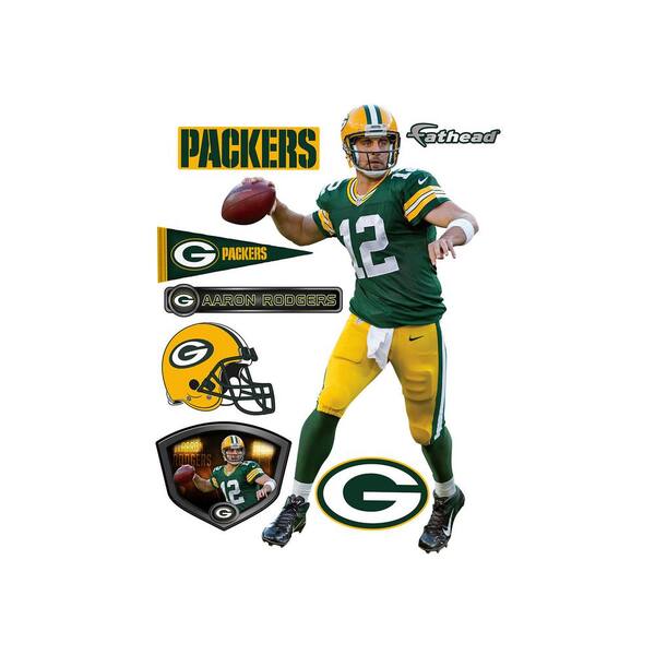 Fathead 78 in. H x 45 in. W Aaron Rodgers No. 12 Wall Mural