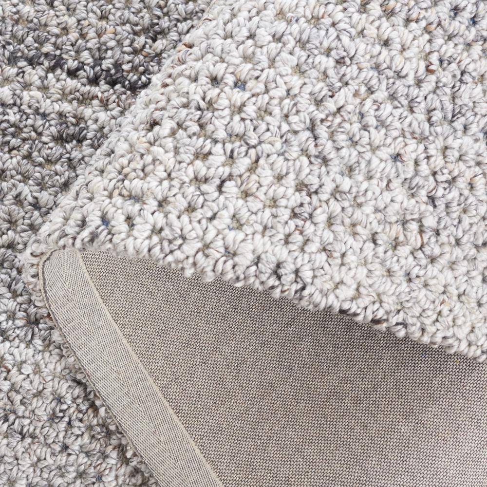 Light Grey Abstract Handmade Tufted Wool 4' x 6' Rug