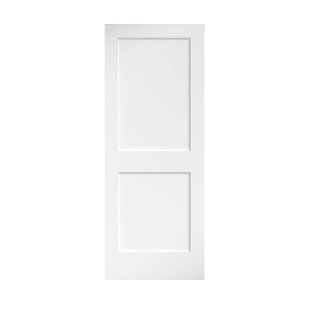 EightDoors 80  x 36  x 1-3/8  2-Panel Shaker White Primed Solid Wood Core Interior Slab Door