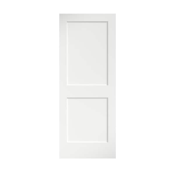eightdoors 36 in. x 80 in. x 1-3/8 in. Shaker White Primed 2-Panel Solid Core Wood Interior Slab Door