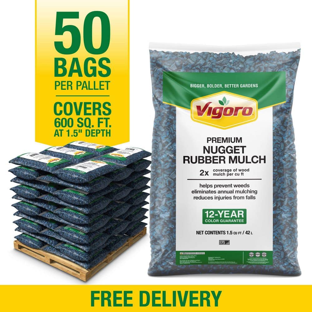 Vigoro 75 cu. ft. Blue Recycled Rubber Mulch (50 Bags) GN15BL50