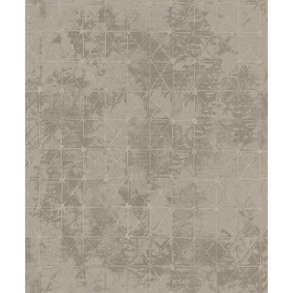 A-Street Prints Odell Pewter Antique Tiles Wallpaper Sample