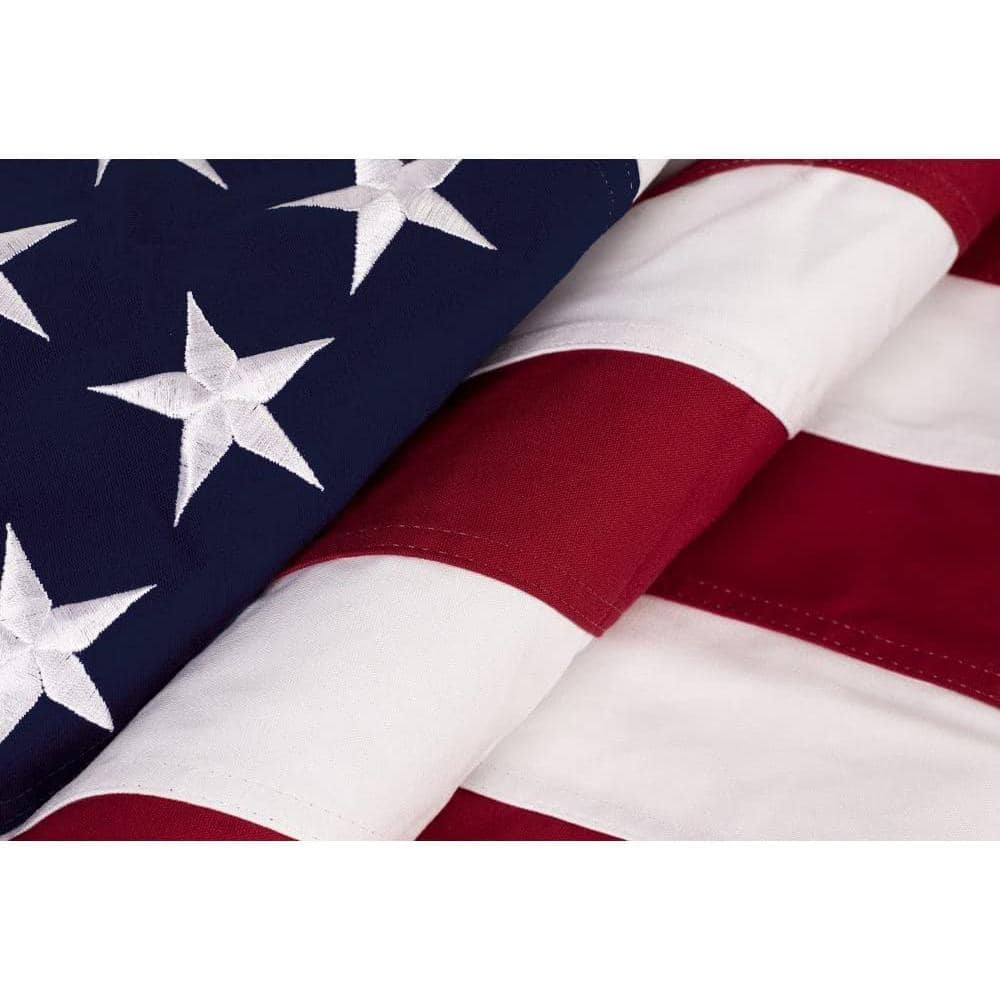 Patriotic Blue Cotton Memorial Burial Flag with Brass Grommets