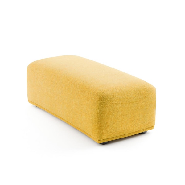Fairwinds 20 in. Armless Chenille Rectangle Modular Ottoman Sofa in Yellow