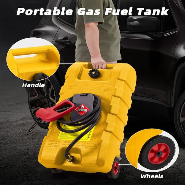 15 Gal. Yellow Fuel Tank Container with Manual Transfer Nozzle