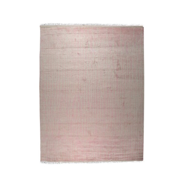 Pink 4 ft. x 8 ft. Hand Knotted Wool Transitional Moroccan Rug