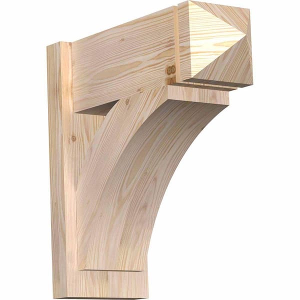 Ekena Millwork 8 in. x 20 in. x 20 in. Douglas Fir Thorton Arts and Crafts Smooth Outlooker