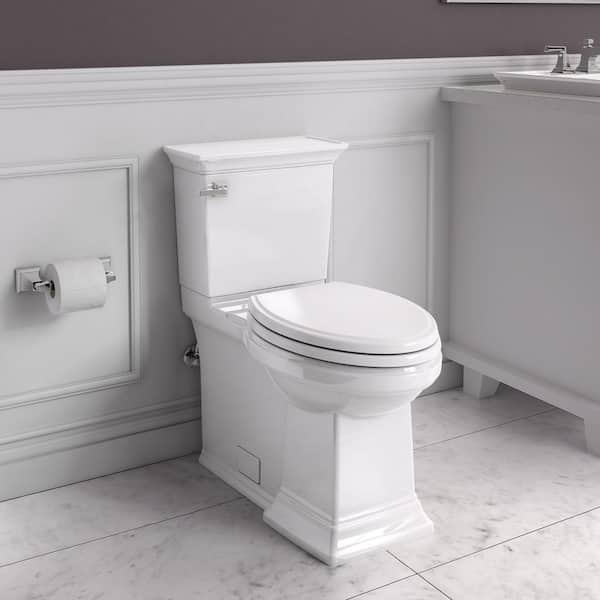 Town Square S Right Height 2-Piece 1.28 GPF Single Flush Elongated Toilet in White Seat Included