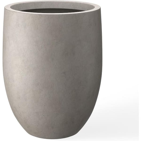 ITOPFOX Pudgy 15.9 in. L x 15.9 in. W x 21.7 in. H 15 qts. Weathered Concrete Indoor/Outdoor Concrete Planter 1 (-Pack)