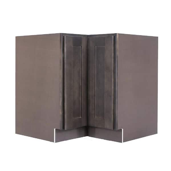 LIFEART CABINETRY Lancaster Shaker Assembled 36 in. x 34.5 in. x 24 in. Base Lazy Susan Cabinet in Vintage Charcoal