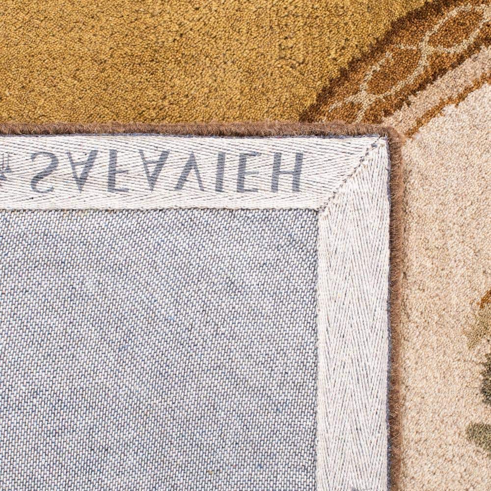 Ivory and Gold Hand-Tufted Wool Rectangular Rug