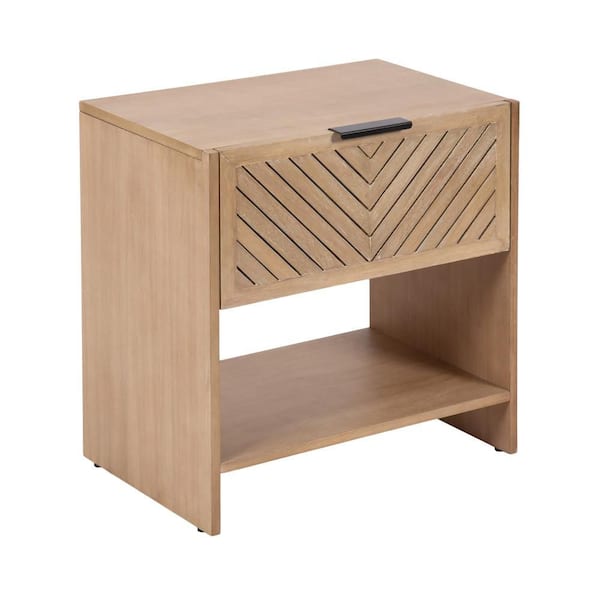 Mezzeta 22 in. Natural Rectangle Wood End Table
