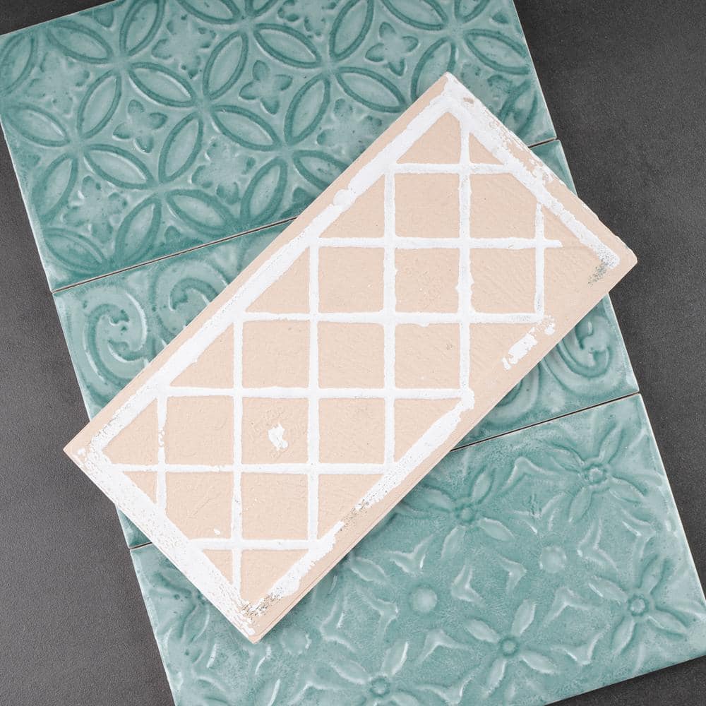 Mar Green Polished Ceramic Subway Wall Tile 5x10