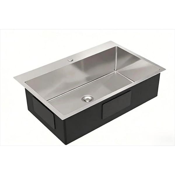 30 in. Drop-In Single Bowl 18 Gauge Stainless Steel Kitchen Sink