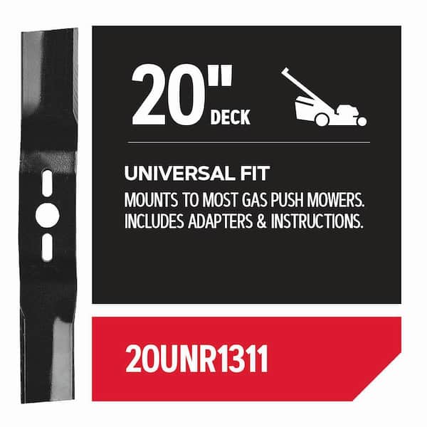 Lawnmower Blade for 20 in. Deck - 3-in-1 Blade: Mulches, Bags, and Discharges clippings, Universal Fit (20UNR1311)