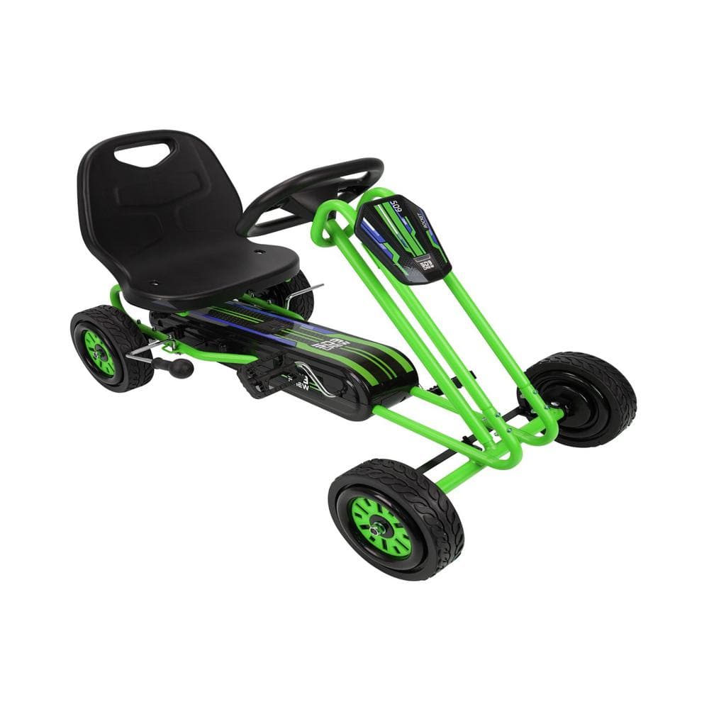 Green Adjustable Pedal Go Kart with Ergonomic Seat